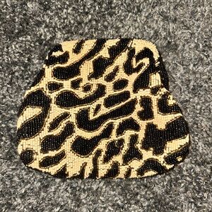 Made in India Leopard Print Beaded Clutch